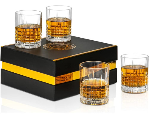 Vasos De Whisky Cibeat, Juego De 4, Vasos Antiguos De Crysta