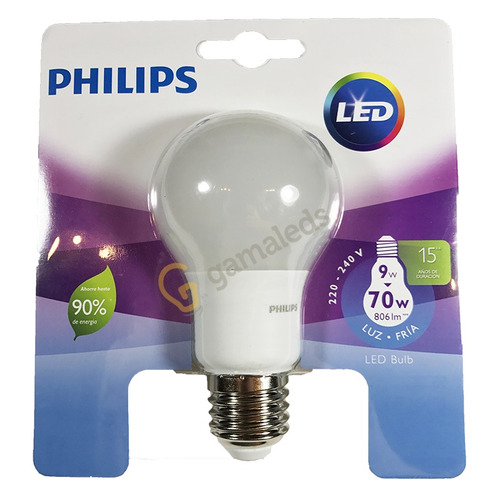 Pack X10 Lampara Led 9w Philips Iluminacion Fria 220v E27 | Envío gratis