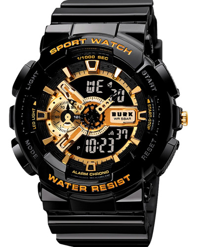 Reloj Deportivo Hombre Burk 1688 Alarma Cronometro Luz !