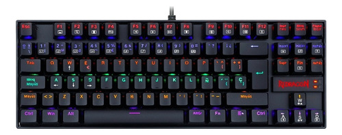 Teclado Mecánico Redragon Kumara K552w-2 Black Rainbow Negro Español Latino
