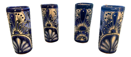 Jarra Con Vasos En Talavera Talavera Tradicional Color Azul