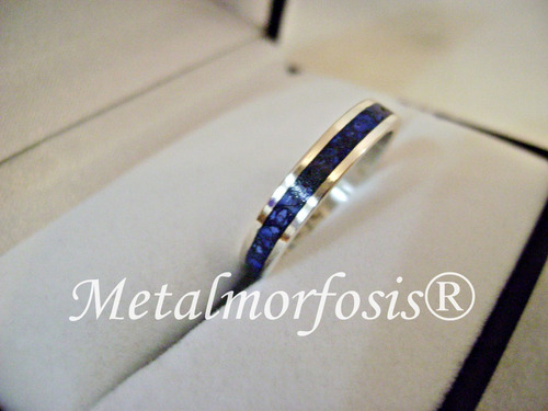 Alianza/anillo Plata 925 Maciza Con Piedra Lapislazuli