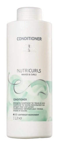 Acondicionador Nutricurls Rulos Sin Sulfatos 1000ml Wella