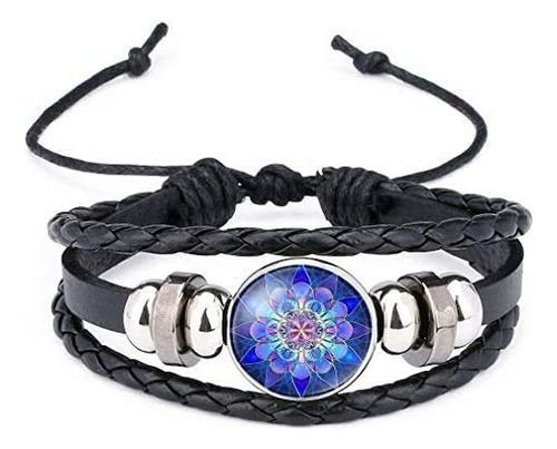 Mandala Para Mujer Geometría Amuleto De Cristal Cabujón Pul