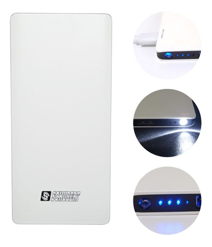 Power Bank 8000 Mah Con Cable Usb 2 Puertos Schubert