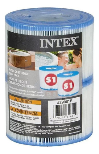 Kit 2 Cartuchos Refil Para Pure Spa Inflável S1 Intex 29001
