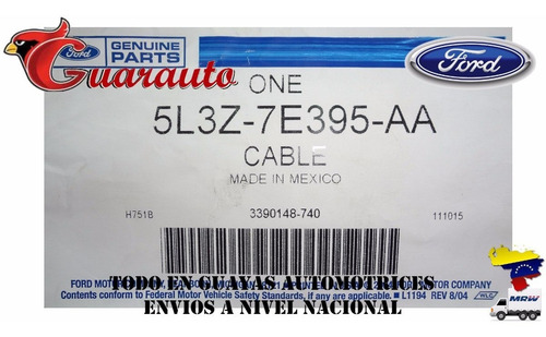 Imagen 3 de 6 de Guaya Selectora F150 Fx4 2005-08 Oem: 5l3z-7e395aa
