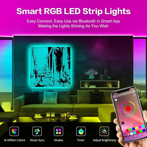 Luces Led Rgb De 20 Metros Para Dormitorio Y Fiesta