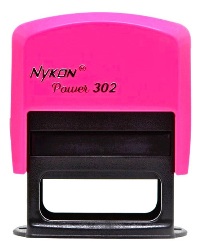 Carimbo Automático Nykon 302 Rosa Neon Tinta Preto