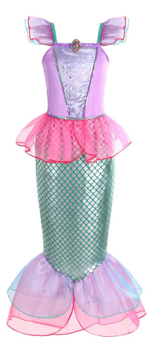 Disfraz Sirenita Ariel Niñas Vestido Ropa De Halloween
