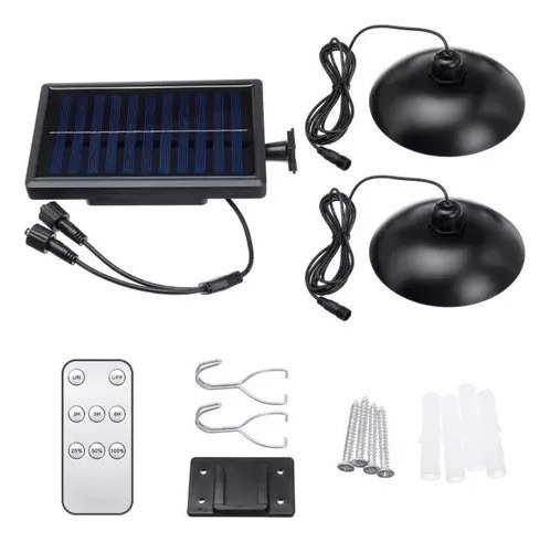 Focos Solares Lampara Led Exterior Con 2pcs Luces Colgantes