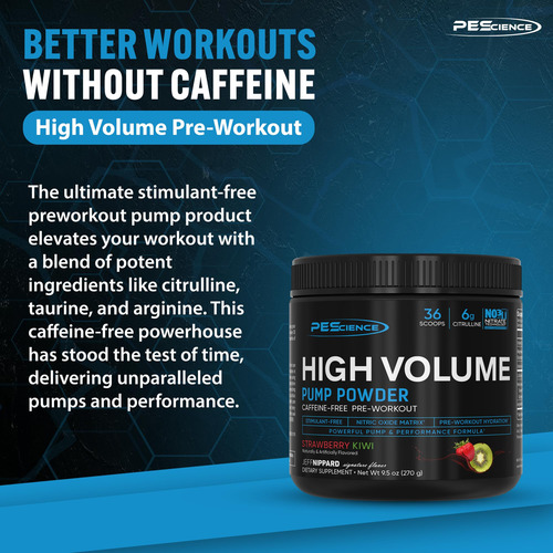 Pescience High Volume Caffeine Free Pump Pre Workout, Raspbe
