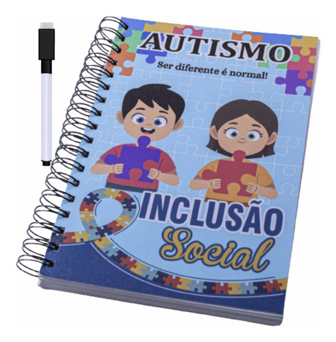 Livro Mágico De Inclusão Social - Autismo (ser Diferente É Normal) Reutilizável + Caneta