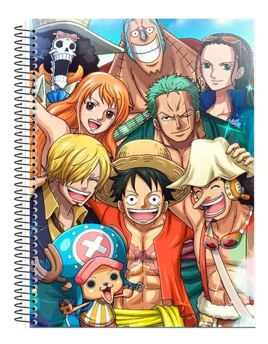 6 Adesivos Capa Caderno Prático Personagens Anime One Piece