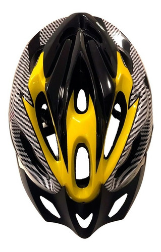 Capacete Com Sinalizador Led Ciclismo Gts Bike Amarelo Preto