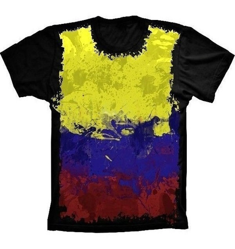 Camiseta Estilosa 3d Fullprint Bandeira Da Colombia