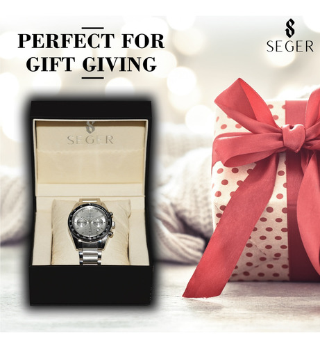 Imagen 2 de 10 de Reloj Hombre Seger 9096 Original Eeuu Elegante Lujoso Vestir
