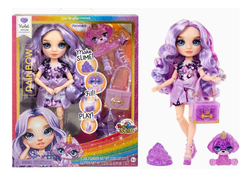 Rainbow High Violet Con Accesorios, Mascota Y Slime  Em