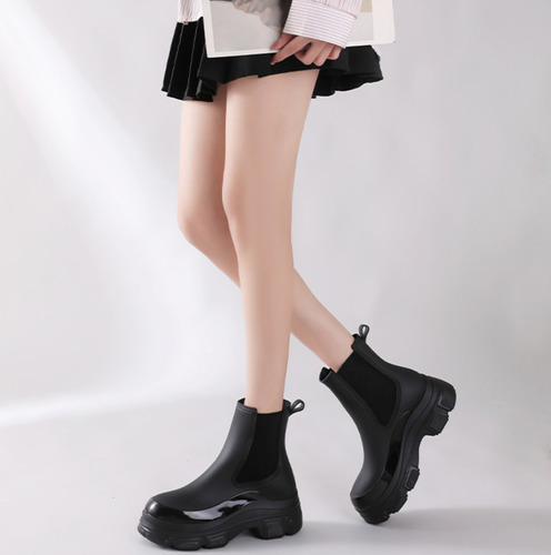 Botas De Lluvia Británicas De Plástico Para Mujer A La Nueva