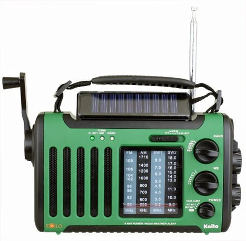 Radio De Manivela Am/fm, Con Linterna Led, Color Verde