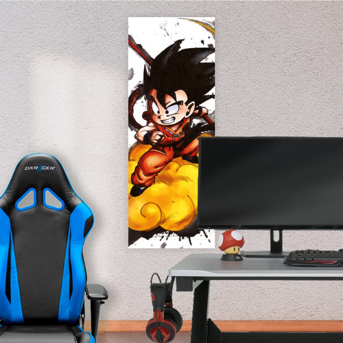 Cuadro Grande 30x80 Cm Dragon Ball Goku Chico Nube Voladora