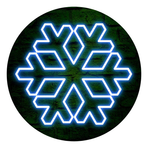 Placa Painel De Led Neon Floco Neve 60x55 Decoração Natal