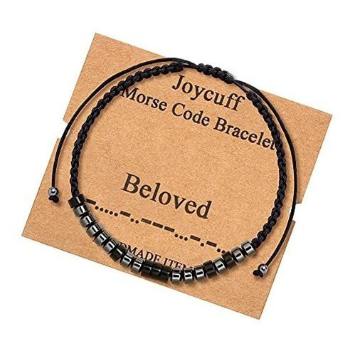 Joycuff Querido Morse Code Pulseras Para Mujeres 8355a