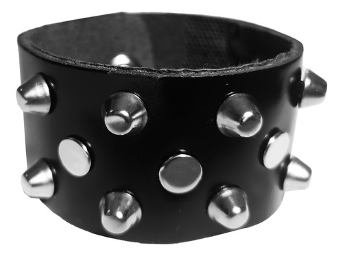 Manilla Cuero Taches M1 Unisex Urbanoz Pulsera Rock Metal