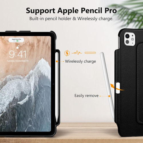 Funda Giratoria Para iPad Pro 11 M4 2024 Fintie Color Ne...