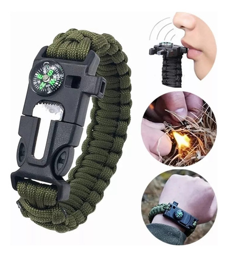 Pulsera Tactica Supervivencia Pedernal Paracord