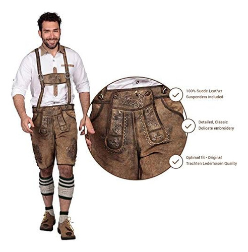 Pantalones Cortos De Cuero Para Hombre Bávaros De Oktoberfes