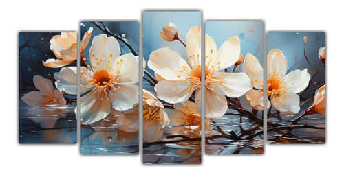 150x75cm Cuadro Abstracto De Flores Narcisos En Colores Past