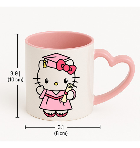 Taza Cerámica Asa De Corazón Graduación Hello Kitty 320 Ml Hello Kitty 1