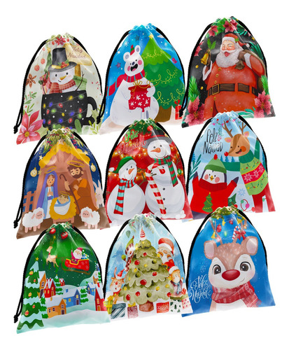 Prácticos Dulceros De Navidad Morralitos 10 Pz