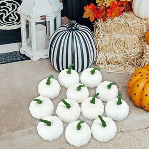 12 Piezas De Calabazas Falsas Modelo Halloween Accesorios M