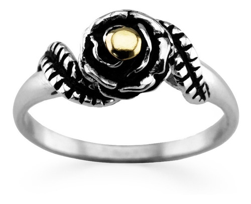 Anillo Rosa De Plata Y Oro Hermoso Regalo Para Mujer