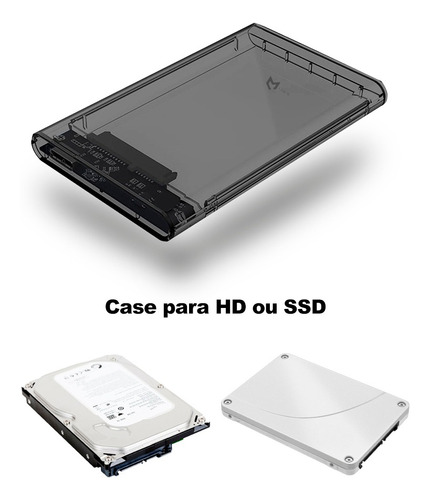 Case Slim Hd Ssd Adaptador 2tb Max Cabo Usb Fácil Instalação