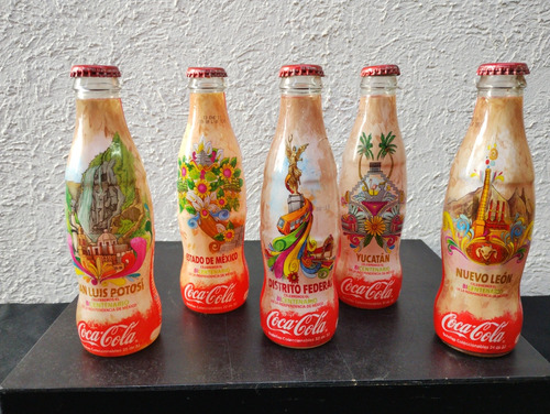 Lote Botellas Coca Cola Bicentenario 2010 Vacías 5-pack (Usado)