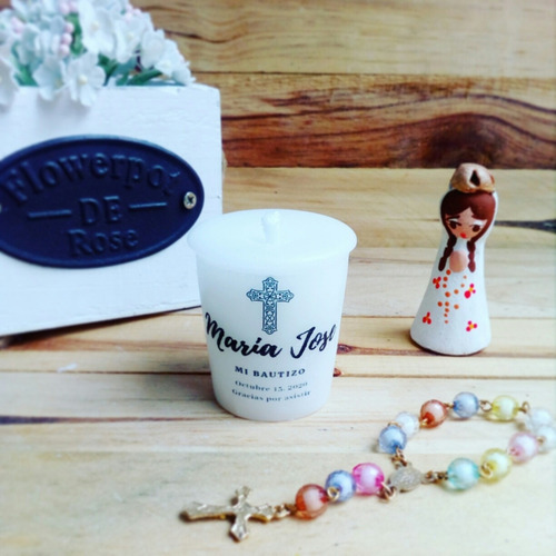 Imagen 1 de 10 de Velas De Bautizos Para Recuerdos