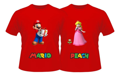 Playeras Parejas Novios Dúo Amor Gamer Mario Bross Princesa