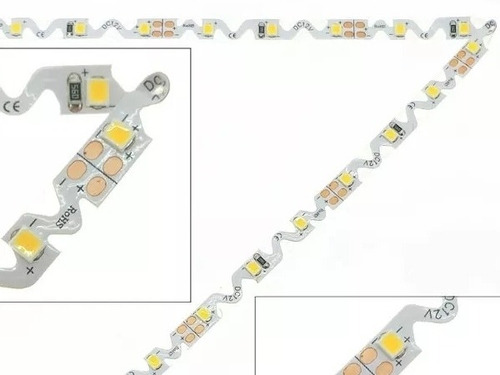 Cinta Led 3528 12v 60led Mt Zigzag Curva Flexible Luz Blanca