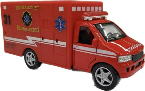 Kinsmart Rescue Team Fire Dept. Ambulancia Fundida A Presión