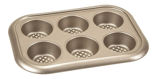 Molde Muffin X6 Acero 29x21x3.5cm 0.5mm Champagne