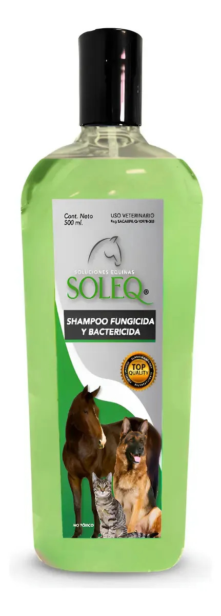 Shampoo Antihongos Soleq Para Perros y Gatos Bactericida Fungicida 500mL