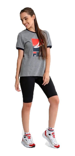 Imagen 3 de 4 de Remera Fila Lifestyle Mujer Old Gris Melange Cli