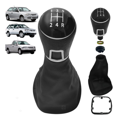 Kit Manopla Bola Coifa Câmbio Marcha Gol Saveir G4 2007/2014