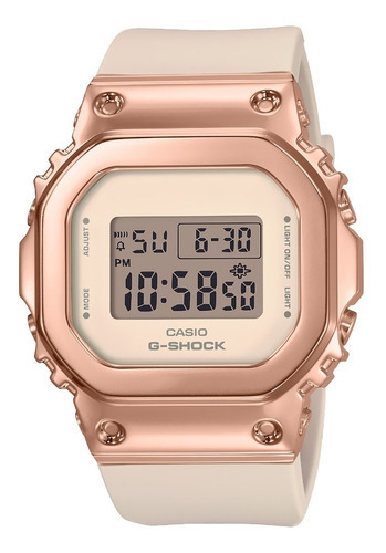 Reloj Casio G-shock Metálico Original Oro Rosa Para Mujer Color del fondo Negro