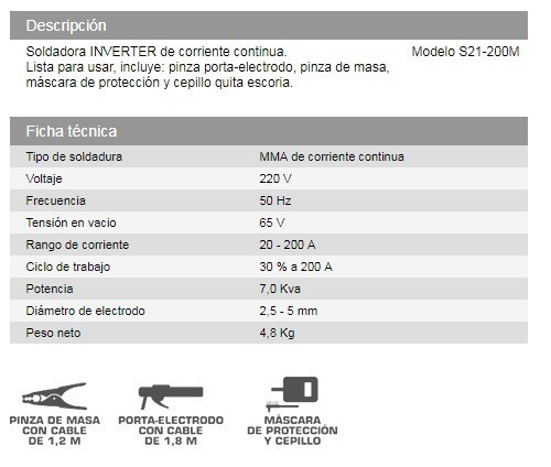 Soldadora Daihatsu - S21-200m - Inverter Mma