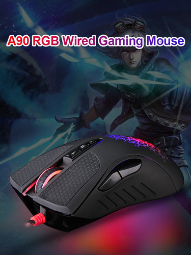 Ratón Para Juegos Con Cable Usb A90 De 4000 Dpi, Colorful Ga