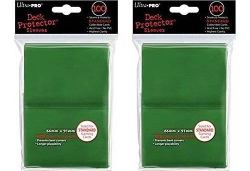 200 Ultra-pro Green Deck Protector Sleeves 2 Paquetes - Magi